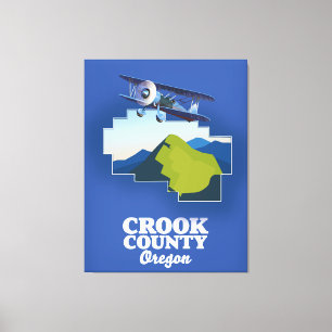 Crook County Oregon Karte Leinwanddruck