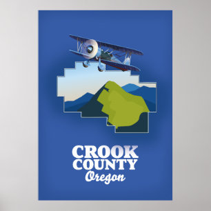 Crook Landkreis Oregon Karte Poster