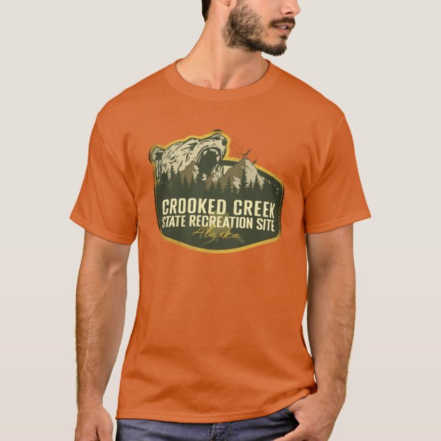 Crooked Creek Staat Recreation Site Alaska Camping T-Shirt (Vorderseite)