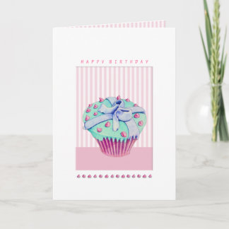Crooked Cupcake rosa Geburtstagskarte Karte