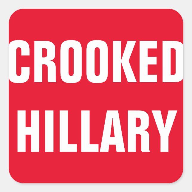 Crooked Hillary Elections 2016 Quadratischer Aufkleber (Vorderseite)
