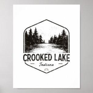 Crooked Lake Indiana Outdoors Vintage 2 Poster