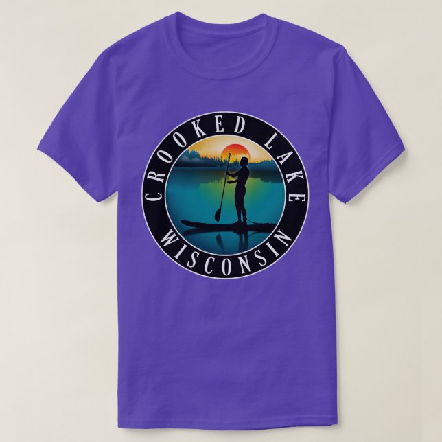 Crooked Lake Wisconsin Paddleboard T-Shirt (Design vorne)