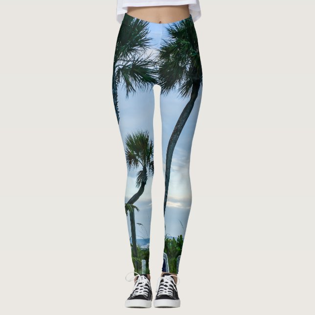 Crooked Palm Trees Leggings (Vorderseite)
