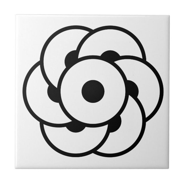 Crop Circle Blume - Geometrische kosmische Kunst Fliese (Vorderseite)