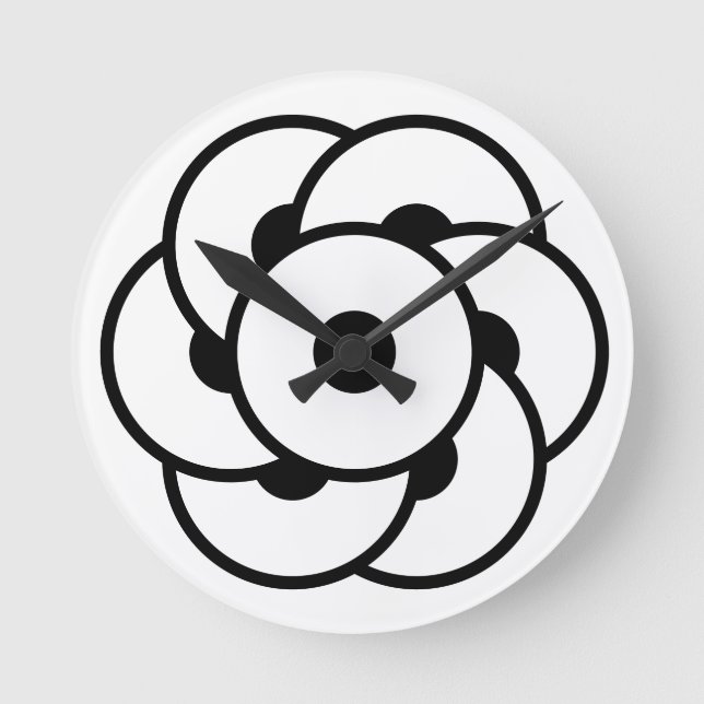 Crop Circle Blume - Geometrische kosmische Kunst Runde Wanduhr (Vorderseite)