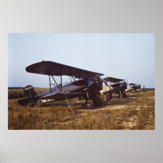 Crop Duster Biplanes aus den 40er Jahren Poster