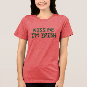 Crop Top Kiss Me Ich bin Irish SNUG Fit   St Patri