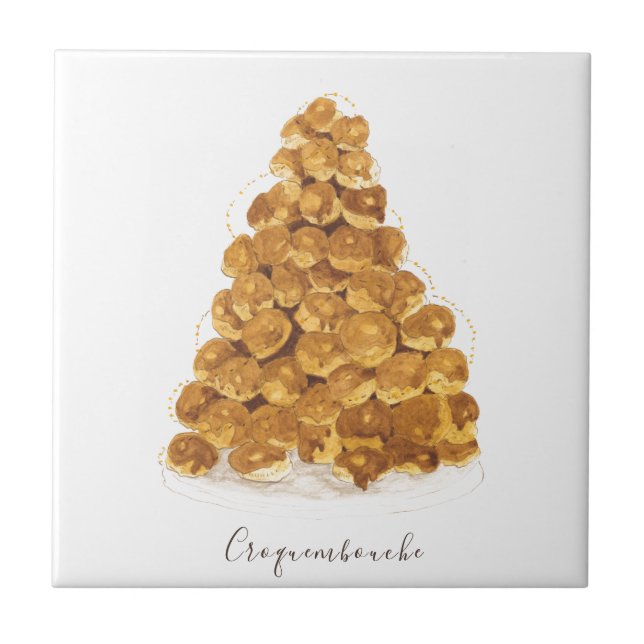 Croquembouche-Aquarell Fliese (Vorderseite)