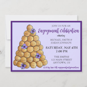 Croquembouche French Wedding Cake Engagement Party Einladung