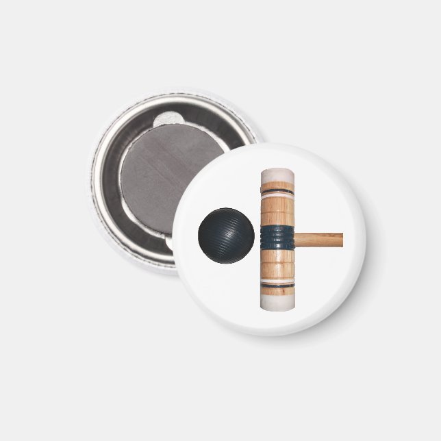 Croquet Ball und Mallet Magnet (Vorderseite/Rückseite)