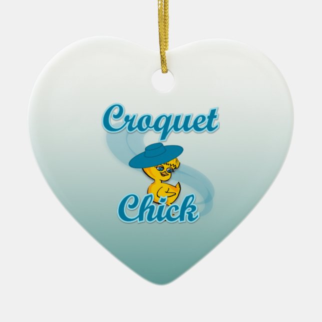 Croquet Chick #3 Keramik Ornament (Vorne)