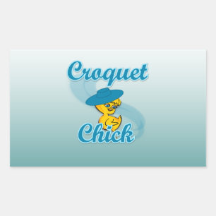 Croquet Chick #3 Rechteckiger Aufkleber