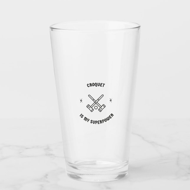 Croquet ist meine Supermacht Glas (Vorderseite)