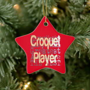 Croquet Player Extraordinator Keramik Ornament