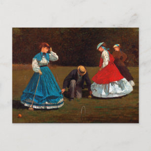 Croquet Scene von Winslow Homer (1866) Postkarte