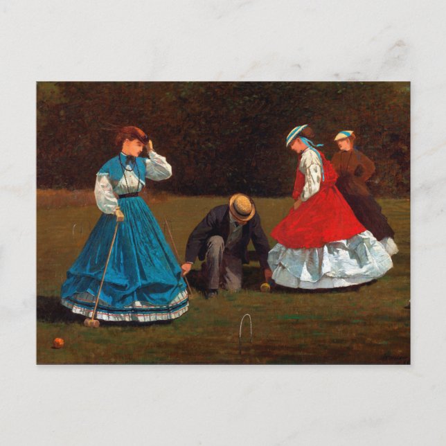 Croquet Scene von Winslow Homer (1866) Postkarte (Vorderseite)