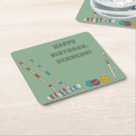 Croquet Set, Game Custom Outdoor Party Rechteckiger Pappuntersetzer