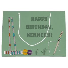 Croquet Set, Jade Green, Personalisiert Große Geschenktüte
