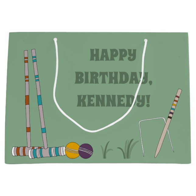 Croquet Set, Jade Green, Personalisiert Große Geschenktüte