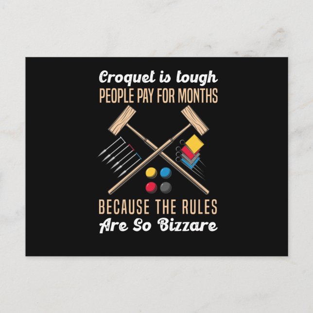 Croquet Sport Rich Rules Croquet Club Postkarte (Vorderseite)