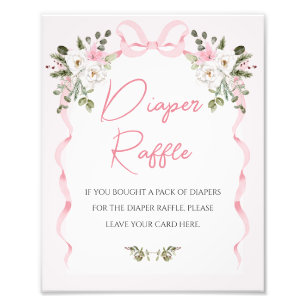 Croquette Pink Bow Arch Babydusche Windelunterschr Fotodruck