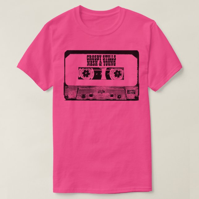 Crosby Stills Nash Young Cassette Tape T-Shirt (Design vorne)