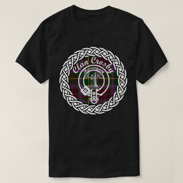 Crosby surname last name Scottish Tartan Clan Cres T-Shirt (Design vorne)
