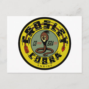 Crosley Cobra Motor bedrückte Vintage Schilderkenn Postkarte