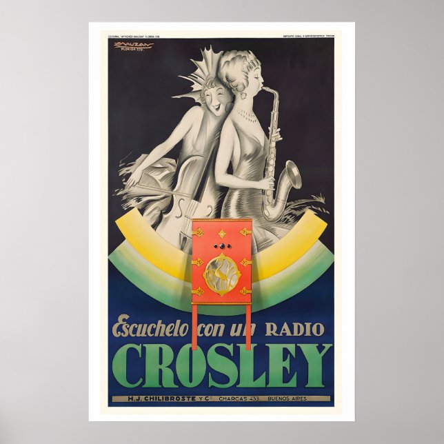 Crosley Radio Vintage Advertising Poster by (Vorne)