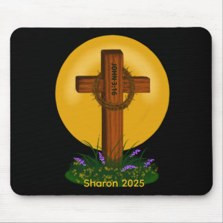 Cross and Crown of Thorns Mousepad