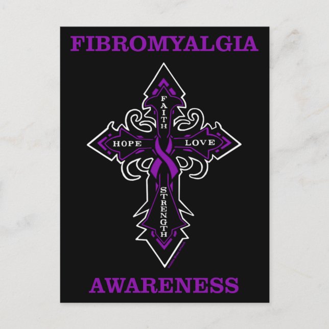 Cross/Awareness...Fibro Postcard Postkarte (Vorderseite)