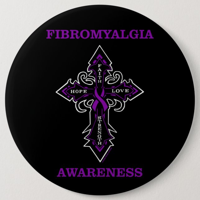 Cross/Awareness..Fibro-Taste Button (Vorderseite)