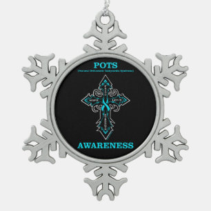 Cross/Awareness.. POTS Schneeflocken Zinn-Ornament