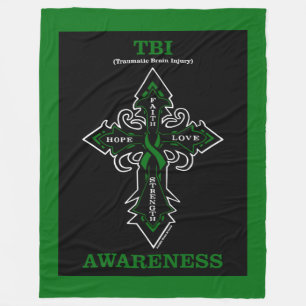 Cross/Awareness.. TBI Fleece Blanket