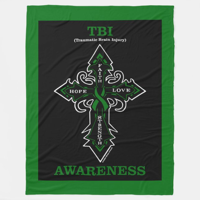 Cross/Awareness.. TBI Fleece Blanket (Vorderseite)