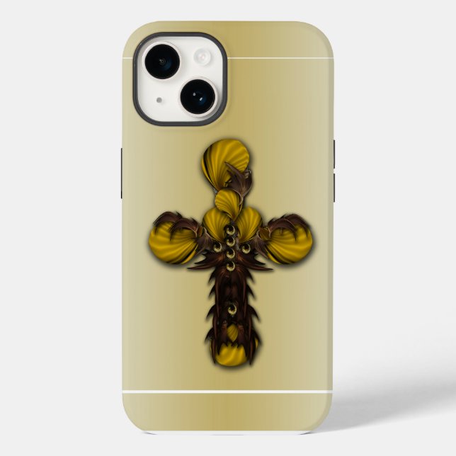 "Cross Blätter Abstraction", iPhone 14 Fall Case-Mate iPhone Hülle (Rückseite)