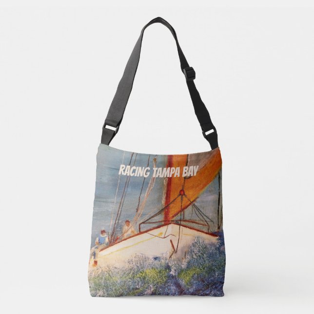 Cross Body Tote Bag - Segelboot Racing Tragetaschen Mit Langen Trägern (Vorderseite)