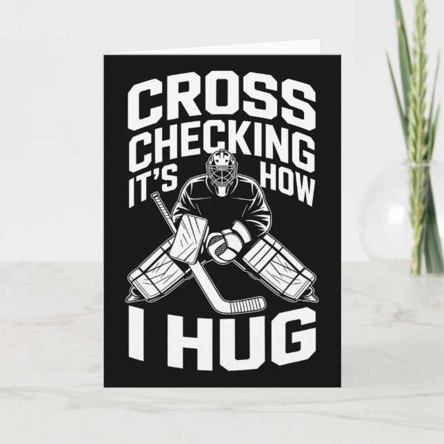 Cross Checking So Umarme ich, Eishockey-Trainer Pl Karte (Vorderseite)