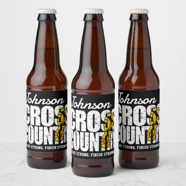 Cross Country ADT TEXT Runner, der Team Player läu Bierflaschenetikett (Flaschen)