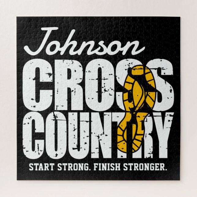 Cross Country ADT TEXT Runner, der Team Player läu Puzzle (Vertikal)