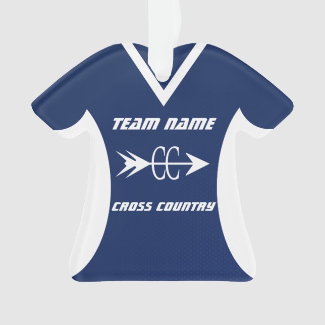 Cross Country Blue Sports Jersey Foto Ornament (Vorderseite)