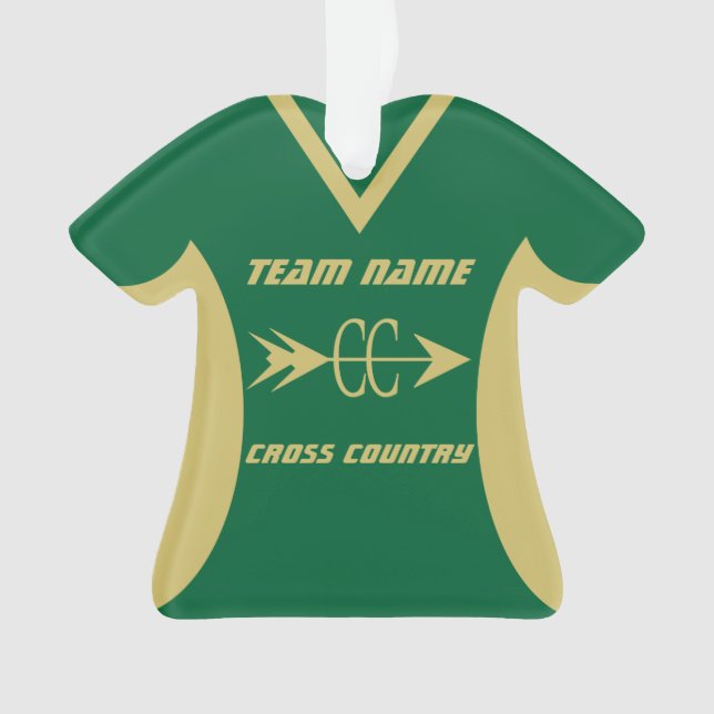 Cross Country Gold Sports Jersey Ornament (Vorderseite)