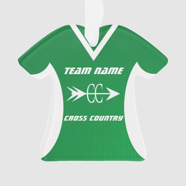 Cross Country Green Sports Jersey Ornament (Vorderseite)