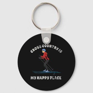 Cross Country ist mein glücklicher Ort Ski Liebhab Schlüsselanhänger
