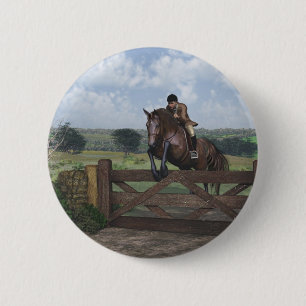 Cross Country - Jumping Horse Button