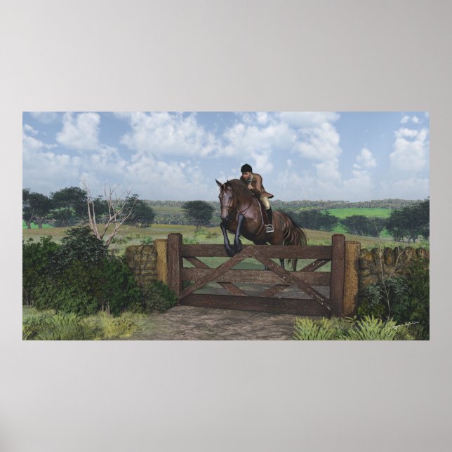 Cross Country - Jumping Horse Print Poster (Vorne)