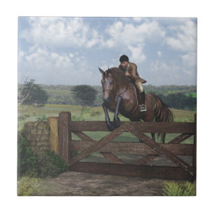 Cross Country - Jumping Horse Tile Fliese