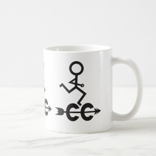Cross Country © Läufer-Muster und Pfeil-Emblem Kaffeetasse