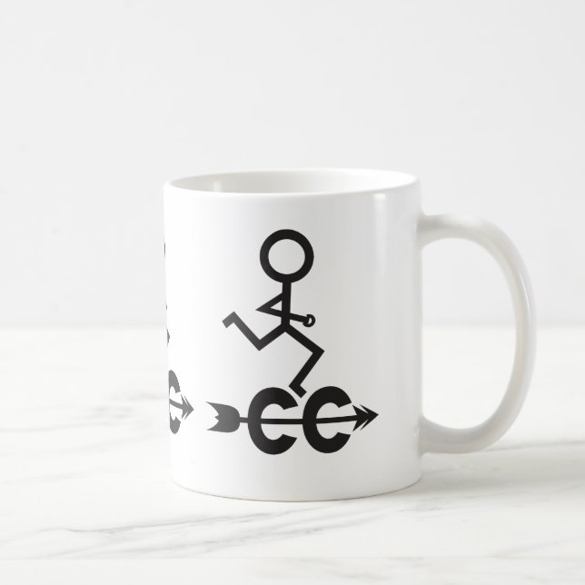Cross Country © Läufer-Muster und Pfeil-Emblem Kaffeetasse (Rechts)